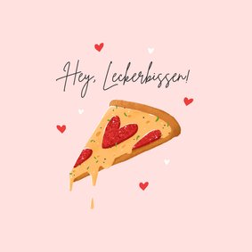 Grußkarte Valentinstag Pizza zum Anbeißen