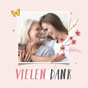 Grußkarte Vielen Dank mit Foto & Blumen