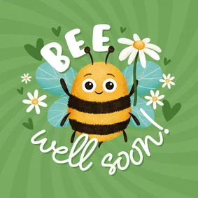 Gute-Besserungs-Karte 'Bee well soon' Biene