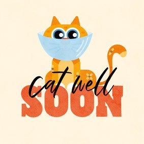 Gute-Besserungskarte Katze 'Cat well soon'