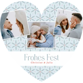 Herzkarte Weihnachten Eisblumen Fotocollage