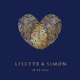 Hochzeitseinladung Fingerabdruck Herz