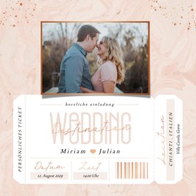 Hochzeitseinladung Ticket 'Destination Wedding'