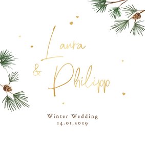 Hochzeitseinladung Winter Wedding Tannenzweige