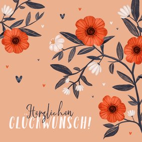 Hochzeitsjubiläum Glückwunsch Karte Blumen