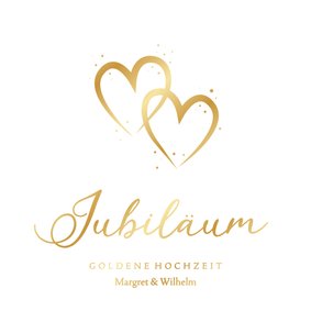 Hochzeitsjubiläum goldene Herzen Einladungskarte 50 Jahre