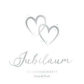 Hochzeitsjubiläum silberne Herzen Silberhochzeit Einladung