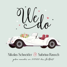 Hochzeitskarte Vintage Cabrio Oldtimer