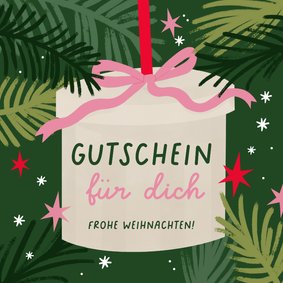 Karte für Gutschein zu Weihnachtsgeschenk
