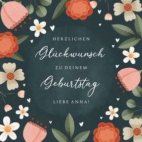 Karte Geburtstagsgrüße mit Blumen