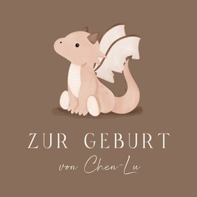 Karte Glückwunsch zur Geburt kleiner Drache