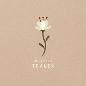 Karte 'In stiller Trauer' mit stilisierter Blume