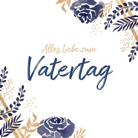 Karte mit Blumenornamenten Vatertag