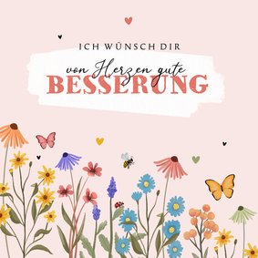 Karte zur guten Besserung Blumenwiese