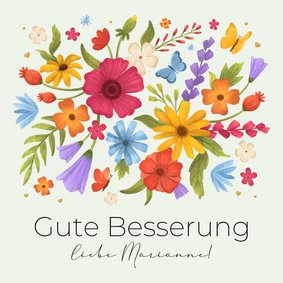 Karte zur guten Besserung fröhliche Blumen