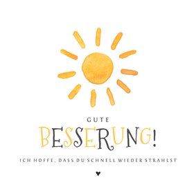 Karte zur guten Besserung gezeichnete Sonne