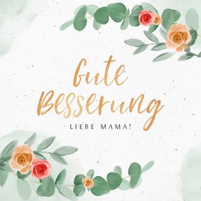 Karte zur guten Besserung rote & gelbe Rosen