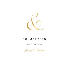 Klassische Save-our-Date-Karte Hochzeit gold Ampersand