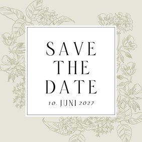 Klassische Save-the-Date-Karte Blumendekor