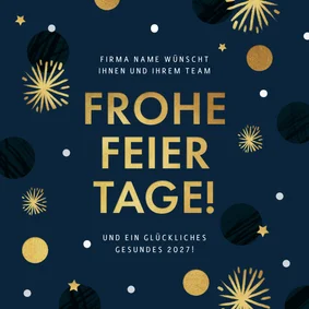 Kunden-Weihnachtskarte 'Frohe Feiertage'