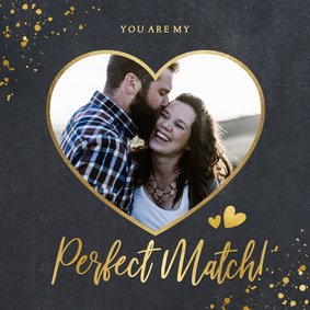 Liebeskarte Foto in Herz 'Perfect Match'