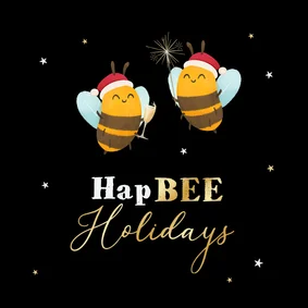 Lustige Weihnachtskarte 'Hapbee Holidays' Bienen