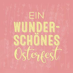 Minimalistische Grußkarte zu Ostern mit Blümchen