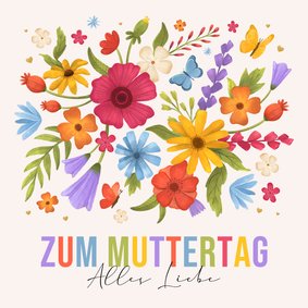 Muttertagskarte bunte Blumen