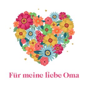 Muttertagskarte für Oma Blumenherz