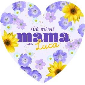 Muttertagskarte Herz mit Blumen