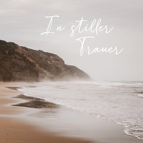 Naturfotografie Beileidskarte Strand und Klippen sepia