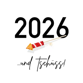 Neujahrskarte 2026 Silvesterrakete