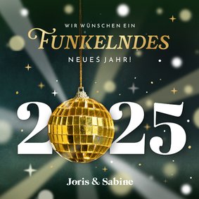 Neujahrskarte Discokugel 'Funkelndes Jahr'