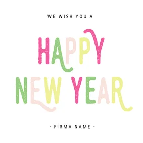 Neujahrskarte farbenfrohe Typografie