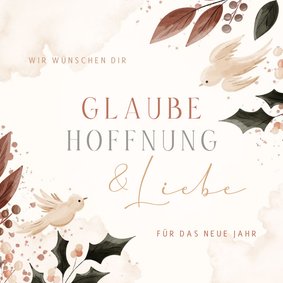 Neujahrskarte 'Glaube, Hoffnung & Liebe'