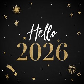 Neujahrskarte 'Hello 2026'
