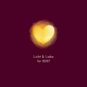 Neujahrskarte leuchtendes Herz