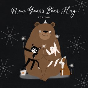 Neujahrskarte 'New Year's Bear Hug'