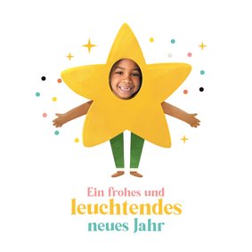 Neujahrskarte Sternfigur mit Foto