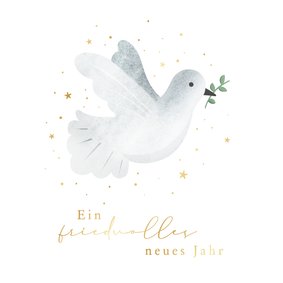 Neujahrskarte Taube 'Friedvolles neues Jahr'