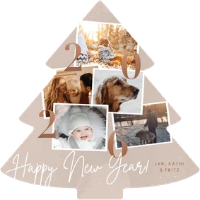 Neujahrskarte Weihnachtsbaum-Karte Fotocollage 2027