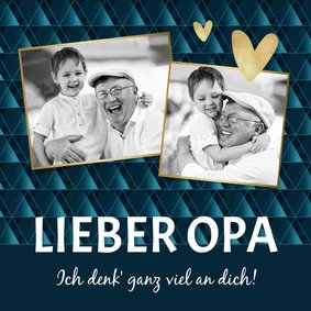 Opa-Grußkarte mit Herzen eigenen Fotos