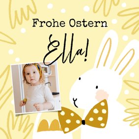 Osterkarte Osterhase und Foto