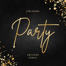 Party-Einladungskarte mit Golddruck