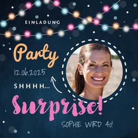 Partyeinladung Surpriseparty mit Foto