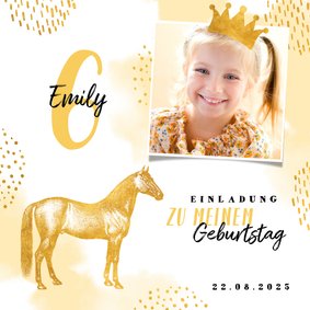 Pferde-Einladung 6. Kindergeburtstag eigenes Foto