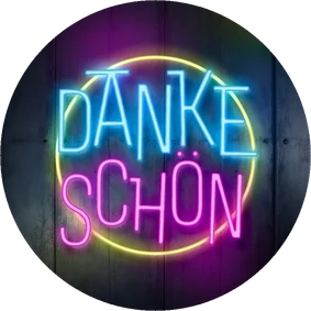 Runde Dankeskarte Jugendweihe Neonlook