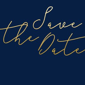 Save-the-Date-Karte Hochzeit Goldene Schrift