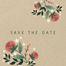 Save-the-Date-Karte mit eigenem Foto im botanischen Look