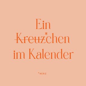 Save-the-Date-Karte witzig 'Kreuzchen im Kalender'